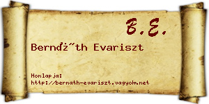 Bernáth Evariszt névjegykártya